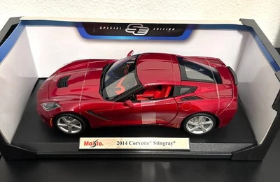 Maisto escala 1:18 2014 Corvette Stingray en rojo modelo de coche fundido a presión Foto 1 de 4