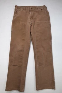 Round House Carpenter Pants Mens 34x32 USA Made Brown Duck Canvas Double Knee - Bild 1 von 9