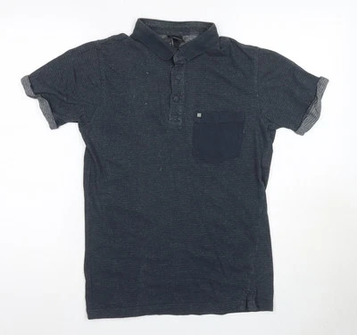 Bench Men's Blue Polo Shirt S Solid Casual Comfort - Image 1 of 4