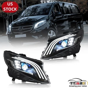 LED Headlights For Mercedes-Benz Vito Metris 2016-2023 Front Lamps W/Animation - Picture 1 of 22