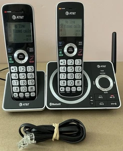 AT&T 2 Handset Wireless Phone Digital Answering System W/ Bluetooth - Works! - Picture 1 of 18