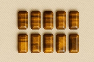 Piedra preciosa de corte rectangular ojo de tigre para diseños de joyas elegantes modernos marrón dorado - Imagen 1 de 9