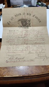 Bürgerkrieg Beförderungsbrief 1862 Entlassung 1864 Corp William McKinsey Maryland Br - Bild 1 von 12