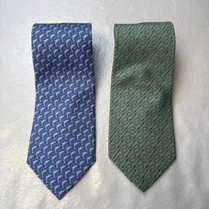 Vineyard Vines Martha's Vineyard Tie Lot of 2 Silk Dolphins Fishhook USA Made - Picture 1 of 15