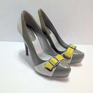 ALDO Taupe/Yellow Stilletos Made in Brazil Size 38 US Size 6 4" Heels - Picture 1 of 7