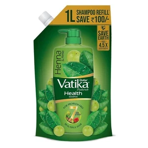 Dabur Vatika Health Shampoo - 1L (Refill Pouch) | With 7 natural ingredients - Picture 1 of 7