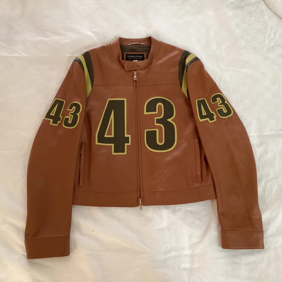 Chaqueta de moto Donald Pliner para hombre - italiana talla 50 - cuero Foto 1 de 4