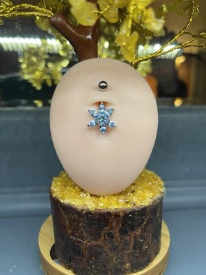  crystal flower belly bar 10 mm bar  length - Image 1 of 4