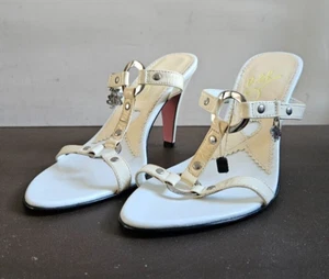 Ash Sandal Heels with Beige Straps & Silver Rings, Size 5 UK, 38 EU, 8 US, VGC - Picture 1 of 14