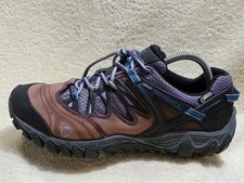 Merrell Gore-Tex Vibram walking trainers Leather Brown/Black/Blue UK 8 EU 42