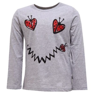 9009Y maglia bimba GIRL STELLA McCARTNEY KIDS grey/red t-shirt cotton - Picture 1 of 4