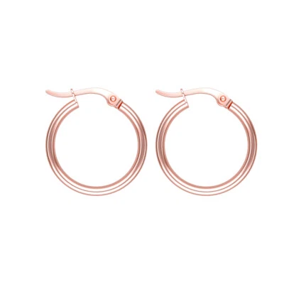 Brincos de argola femininos e femininos de aço inoxidável diâmetro circular 10MM-20MM - Imagem 1 de 4