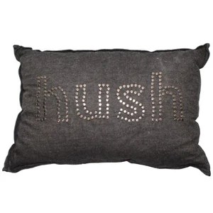 Target Threshold Studs Hush Dark Gray Denim Woven Cotton Decor Pillow 18" X 12" - Picture 1 of 8