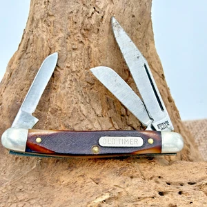 Schrade Old Timer 108OT Junior 3 Blade Stockman Pocket Knife Made In USA (216) - Picture 1 of 5