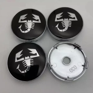 4pcs Black 60mm Scorpion Emblem Car Wheel Center Hub Cap for Abarth 500 595C - Foto 1 di 6