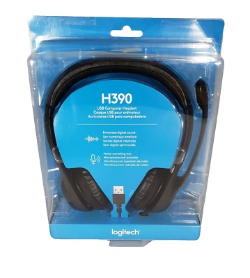 New Logitech H390 Over Head USB Headset with Noise Cancelling Microphone - Image 1 of 4