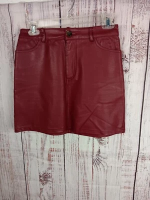 Minifalda para mujer Forever 21 pequeña pequeña de cuero sintético chocolate  Foto 1 de 4