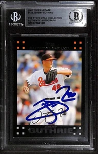 Jeremy Guthrie Orioles 2007 Topps Update #142 Signed Card BECKETT - Picture 1 of 3