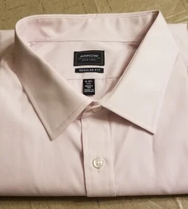 ARROW PINK SHORT SLEEVE DRESS SHIRT SIZE 18-18 1/2 XXL TAG $40.00 NEW-WITH-TAG - Picture 1 of 3