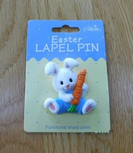 Vintage 1993 Gibson EASTER LAPEL PIN/Brooch~Bunny Rabbit~New on Card NIP