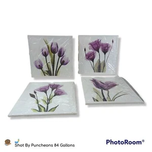 LIFETY Modern 4 Paneles Pinturas de Flores Impresiones de Lona 16 x 16 pulgadas - Imagen 1 de 11