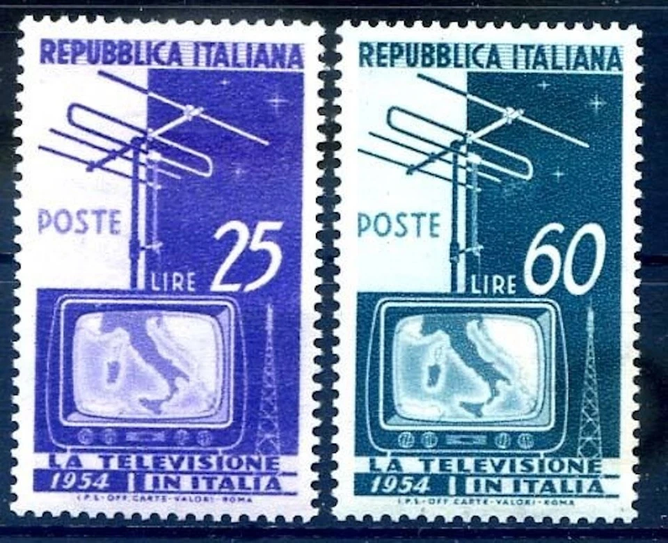 EBS Italia 1954 - Televisión - Unificato 735-736 - MNH** Foto 1 de 1