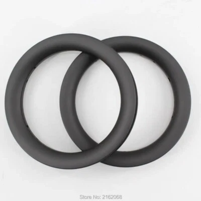 1 Pair 12 Inch Scooter Road Bike Rims Carbon Fibre Clincher Bicycle Wheels 16H - Image 1 of 4