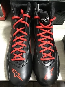 ZAPATOS DE INICIO Alpinestars Tech-1K Zapatos de Carrera de Kart Negro y Rojo Talla 8.5 - Nuevos en Caja - Imagen 1 de 4
