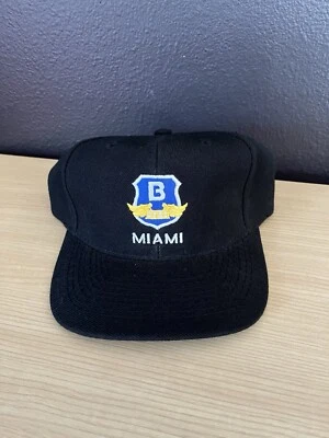 Gorra de lana acrílica negra bordada vintage Brinks Miami Snapback Foto 1 de 4