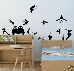 PARKOUR ADESIVI / ADESIVO DA PARETE / CITAZIONE MURO / ARTE MURARIA / N115 - Bild 1 von 7