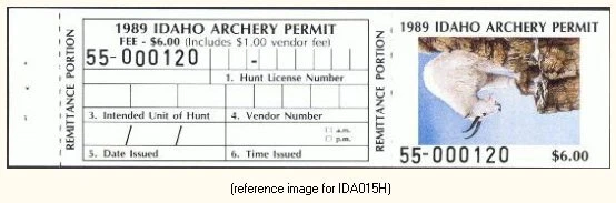 D2K Idaho Archery 1989 $6.00 with info tab - Image 1 of 1