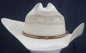 Justin Authentic Western Headwear By Milano Hats Cowboy Hat Size 7 1/8 57 20x - Picture 1 of 10