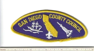 EM SCOUT BSA CSP SAN DIEGO COUNTY COUNCIL MERGED CALIFORNIA PATCH SAILING SHIP ! - Picture 1 of 2