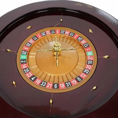 22" High Gloss Wood Roulette Wheel – Sold As-Is (Cosmetic Damage) - Image 1 of 4