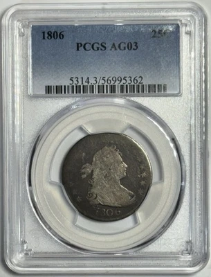 Cuarto busto drapeado 1806 - PCGS AG03  Foto 1 de 4