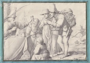 Quackslaber Quack doctor Zeichnung drawing dessin Merkman P. J. Quast 1830 - Bild 1 von 1