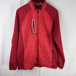 Sunice Jacket Mens Large Red Full Zip Hybrid Softshell Stretch Athletic Golf - Picture 1 of 13
