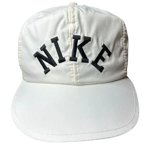 Vintage 1980s Nike Hat SnapBack Spell Out Logo Cap Nylon White Rare - Bild 1 von 8