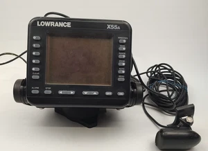 Lowrance X55a Fish Finder w/ HS-WSBK Wide Angle Skimmer READ DESCRIPTION - Foto 1 di 12