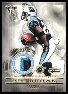 2001 Titanium Post Season Jersey PATCH #16 Dee Brown /203 Rookie RC - Picture 1 of 2