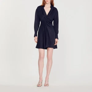 Sandro Paris Women's Dress Size 38 FR / M Shirt Dress V-Neck SFPRO01105 - Picture 1 of 10