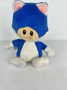 World of Nintendo Blue Cat Suit Toad Plush Super Mario Bros Jakks Pacific - Picture 1 of 10