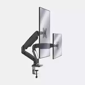 VonHaus Dual Monitor Arm Full Motion for 17"-32” Screens - Black - Picture 1 of 9