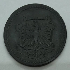 1919 GERMANY, FRANKFURT A/M, 10 PFENNIG, NOTGELD, ZINC - Picture 1 of 4
