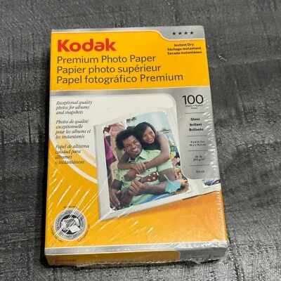 Kodak Premium Photo Paper Gloss 4"x6" Pack of 100 Count Instant Dry NEW IN BOX - Image 1 of 2