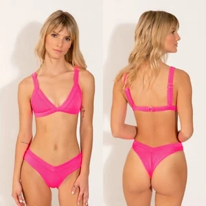 Oneone Bademode Knockout Pink "Kameron" Fixed Triangel Bikini Oberteil (L) Neu mit Etikett - Bild 1 von 5