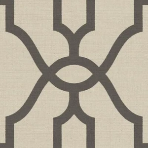 Wallpaper Magnolia Home Brown Trellis on Tan SMOOTH Faux Weave, 56 sq ft / bolt - Picture 1 of 2