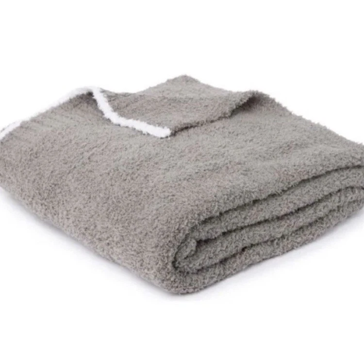 Nuevo Con Etiquetas-Barefoot Dreams Throw Gris Cálido/Blanco Foto 1 de 1