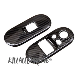 MINI F56 CARBON LOOK WINDOW SWITCH COVERS - GEN 3 ONE COOPER S JCW UK STOCK - Picture 1 of 3