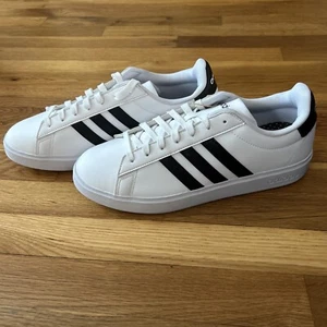 ZAPATOS ADIDAS GRAND COURT 2.0 BLANCO Y NEGRO AUTÉNTICOS VINTAGE TALLA 12 - Imagen 1 de 7